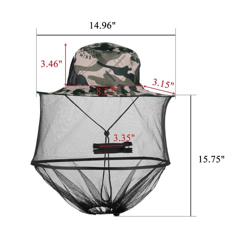 CozyCabin Mosquito Head Net Hat with Hidden Mesh, Outdoor Fishing Hat Sun Hat for Outdoor Lover Men or Women (Gray Camouflage) - Image 3